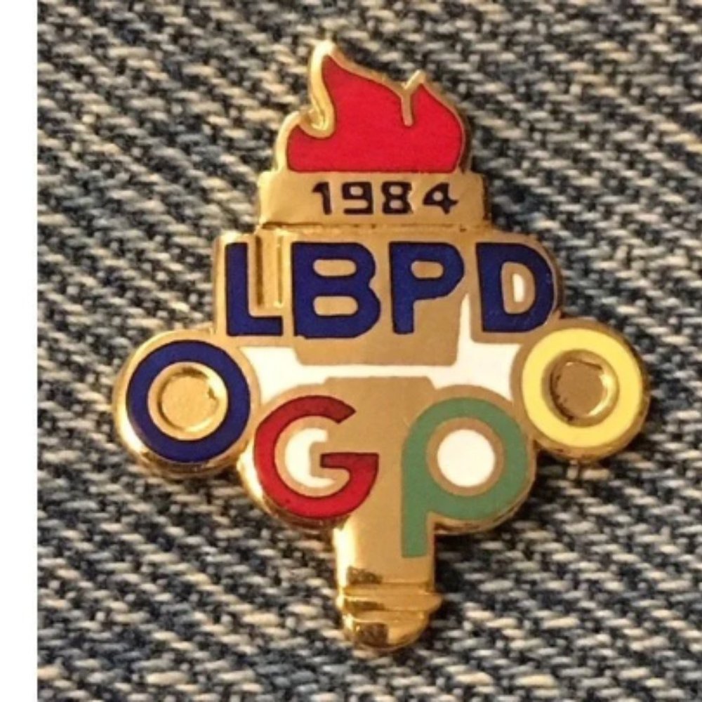 1984 LBPD Pin ~ Long Beach Police Department~OGPO~ Olympic Games Planning Office